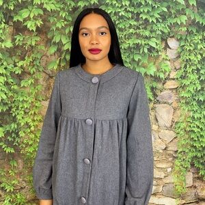 NWT MORPHINE GENERATION Kate Gray Flannel Wool Coat, S